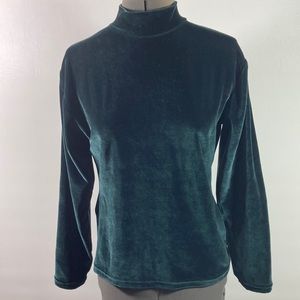 By design Long Sleeve High Neck Polyester Blend Top Size Large